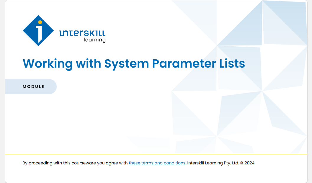 Working with System Parameter Lists Working with System Parameter Lists - Working with System Parameter Lists screenshot